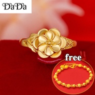 cincin 916 gold ring from woman flower open ring adjustable real gold wedding jewelry