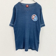 HYSTERIC GLAMOUR短袖印花 T 卹，海軍藍，古著。