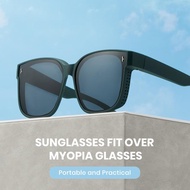 Cyxus Slip-On Polarized Lenses Sunglasses With Eyeglasses for Unisex TR90 Metal Frame Fit Over Thick