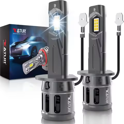 Katur 2x H1 H3 Car Led Headlight Bulb Fog Light DRL Super Bright 6000K White Powerful H1 Lamp For Au