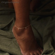 กำไลข้อเท้าวินเทจสำหรับผู้หญิงทำด้วยมือทำจากคุณภาพสูง Gelang Kaki Mutiara ไข่มุกน้ำจืดสร้อยข้อมือทาวเวอร์เบียร์ทรงหัวจ่ายน้ำมันโบราณ