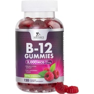B12 Vitamins Energy Gummies 3000 mcg - Kekuatan B 12 Gummy Metabolik Sistem Imun - Suplemen B12 Pema