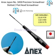 Anex Japan No. 3450 Precision Screwdriver Slotted / Flat Head Screwdriver