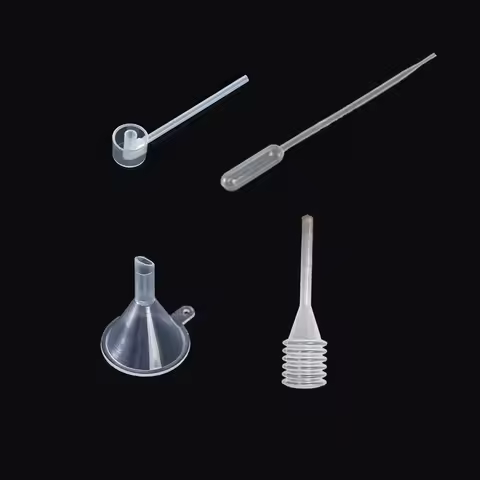 Small Funnel, Perfume Refill Pump, Cosmetic Dispenser Pump, 0.5ml/0.018oz Pasteur Straw, Spring Stra