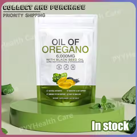 60 Count Oregano Oil Black Seed Oil Softgels Herbal Plant-Based Natural Supplement Capsules for Immu