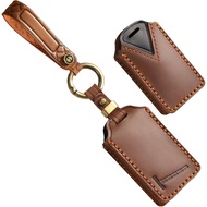 Cowhide Leather Smart Car Key Fob Cover Compatible With Volvo EX30 EX40 ES90 EM90 Elektroauto 2023 2