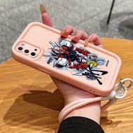 Case For Samsung Galaxy A03s A02s M02s F02s Silicone Robot Phone Strap