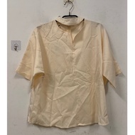 Fashionable Design Niche Pure Color V-Neck Half-Sleeved Top Chiffon Shirt Temperament Short-Sleeved 