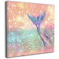 Pink Mermaid Giclee Picture Print Canvas Wall Art Modern Giclee Artwork Home Decor Stretched and Fra