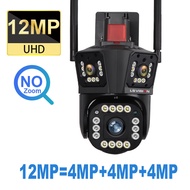 LS VISION 8K 16MP 4-เลนส์3หน้าจอ WIFI กล้องวงจรปิด10X ไฮบริดออปติคอลซูมเชื่อมต่อ PTZ กล้องรักษาความป