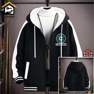 HOODIE ZIPPER PRIA OVERSIZE PREMIUM JAKET RESLETING DEWASA S-6XL CAPSULE HITAM LIST PUTIH  JAKET JUM