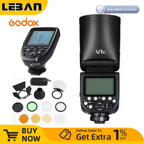 Godox V1 V1C V1N V1S V1F V1O TTL HSS 1/8000s Speedlite Flash with Xpro Trigger for Canon Nikon Sony 