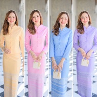 🌈💗Re Stock : S-3XL เซ็ทเสื้อ+ผ้าถุง ชุดไทยจิตรลดาสีพาสเทล งานสวยหวานเหมาะกับงานบุญทุกเทศกาล ผ้าไหมญี่ปุ่นลายไทย