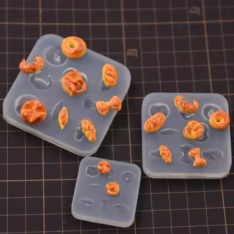 Cute Pottery Clay Mini croissant Doughnut Bread Silicone Mold Differen Size