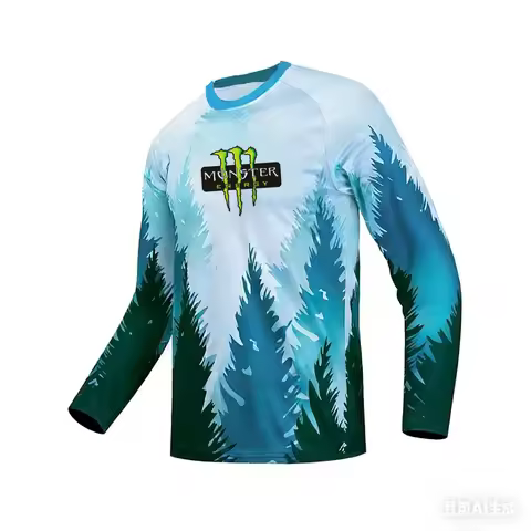 Monster Energy Forest Camouflage Long-Sleeve Outdoor Quick-Drying Shirt, Trendy Mountain 3D Print Sp