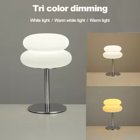 Bauhaus table lamp plastic lampshade bedroom bedside living room Nordic mushroom lamp 9-level bright