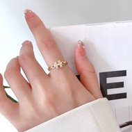 rantai emas 916 original Letter H gold diamond ring for women No flaking no black