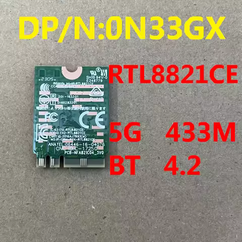 0N33GX RTL8821CE WLAN Card for DELL inspiron 3501 3502 15-3510 3511 3515 3525 WIFI Wireless bluetoot
