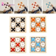 [Menolana] Wooden Tic TAC Toe Game Noughts And Crosses Puzzle Games Handmade Educational Toys XO Tab