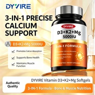 DYVIRE Vitamin D3+K2+Mg 5000IU 3‑in‑1 Formula Support Bone & Muscle Health 90 Softgels