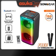 SonicGear Audiox Pro 800HD Bluetooth 5.3 Portable Speaker with 2 Wireless Mic