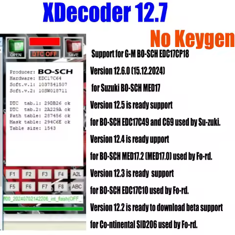 Full Activated Newest XDecoder 12.7 License XDECODER Removing Error Codes Support Multi-Brand Vehicl