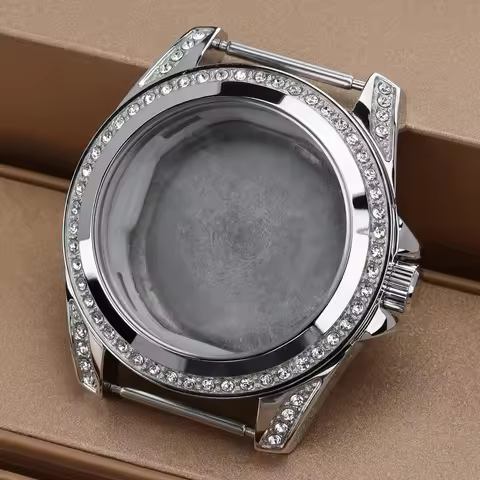 32mm Women’s Watch Case Stainless Steel For VX3J Miyota 6P29 Quartz Movements Silver Watch Modified 