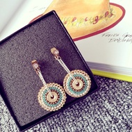 陈乔恩厉薇薇Chen Qiaoen Li Weiwei bohemian round handmade chain earrings