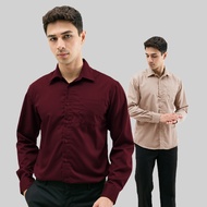 KEMEJA Men's Formal Office Shirt - The Essentials Maroon by Schouten