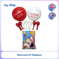 Latex BalloonsHUT RI Happy I Love Indonesia 1 pack contains 100 pcs Mix Colors