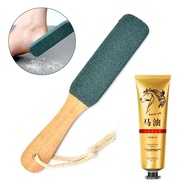 superior productsWooden Handle Double-Sided Rub Foot Board Rub Foot Grinder Calluses Removing Exfoliating Kit Wet and