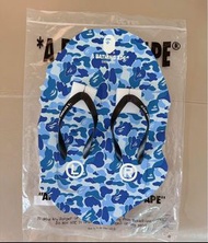 A Bathing Ape 藍色迷彩印字拖鞋