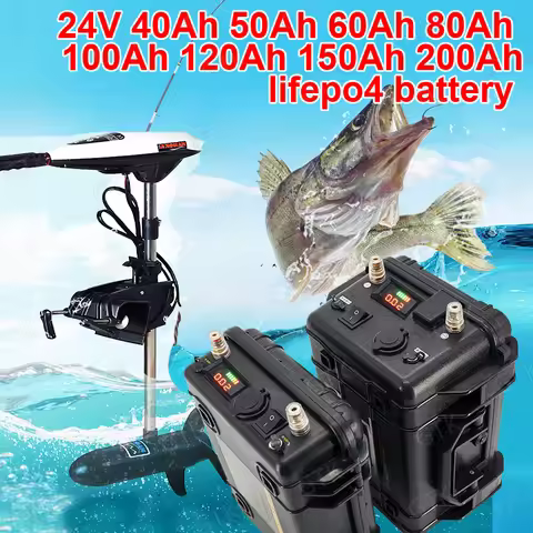 GTK waterproof 80Ah 24v 100ah lifepo4 battery 60Ah 150Ah 24V 50ah lithium for Trolling Motor Fishing