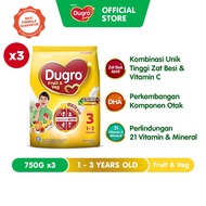 Dumex Dugro Step 3 Fruit & Veg Growing Up Milk Formula 1-3 years (750g x 3) (Susu, Milk Powder, 奶粉)