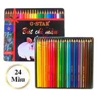 Box of 24 Gstar Colored Pencils Good Quality High Quality Tin Box - VPP Happy Kids