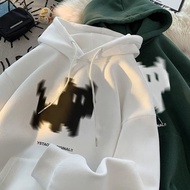 【M-8XL】Unisex Hoodie with Blur Pixel Cat Print Oversized Casual Streetwear Pullover