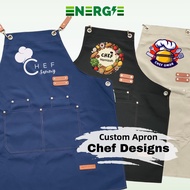 ENERGIE Chef Apron Kitchen Apron Chef Apron Custom Name Custom Apron Logo Personalised Gift Custom