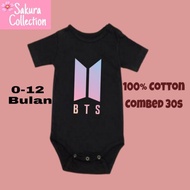 Kaos baju bayi jumper baby kids pendek viral logo BTS boyband KPop
