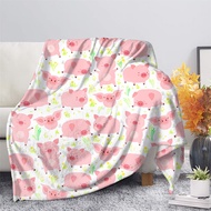 HX Animal Piggy Flannel Blanket Fashion Funny 3D All Over Printed Throw Blankets for Beds Winter Plu