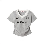 V-Neck Lace Top Women