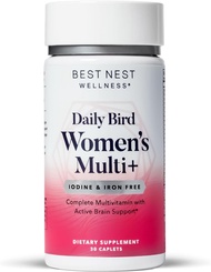 Best Nest Wellness Women's Multivitamin with B12, Iodine & Iron Free Organic Blend, Vegan, Once Dail