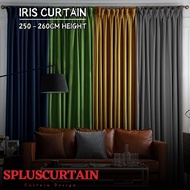 spluscurtain - Iris Hook/Eyelet Mix Langsir Blackout Curtain (250cm-260cm)