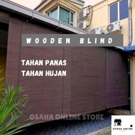 Wooden Blinds Outdoor tahan panas hujan Bidai Kayu / Meranti Wood Outdoor Blind