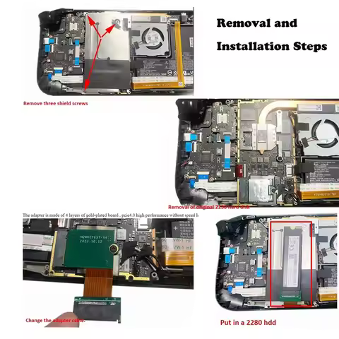 L07A-For Steam Deck SSD 4TB 8TB NVME Pcie 4.0 SSD 2230 To 2280 Solid State Drive DIY Modified 90° Ad