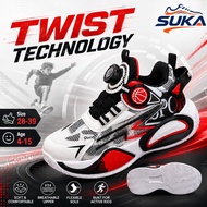 SUKA Kids Sport Shoes Kasut Sukan Budak Boy Sneakers Twist Size 28-39 DKC3 RED