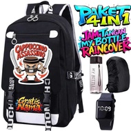 HIJAZ BAG - SCHOOL BAG FOR ELEMENTARY SCHOOL BOYS AND GIRLS CAPPUCCINO ASSASSINO ANOMALI FREE NAME N