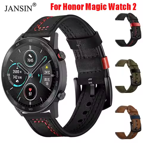 Leather Strap For Honor Magic Watch 2 42mm 46mm Replacement Watchband Bracelet For Huawei Honor Magi