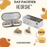 He Or She Day & Night Pacifier NewBorn Silicone Soother Pacifier Chain Puting Baby chain clip Cutie