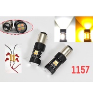2pcs 1157 1034 3496 7528 Decoding LED Two-Color Direction Light Tail Reversing Parking White+Yellow