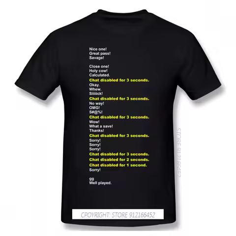 High Quality Men Clothes O-Neck 100% Cotton Quick Chat Graphic T-Shirts Rocket League Soccer Powered
